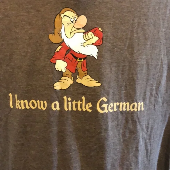 Disney Grumpy Tee Shirt XL men or women. “ I know a little German” - Picture 2 of 5